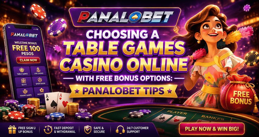 Choosing a Table Games Casino Online with Free Bonus Options Panalobet Tips